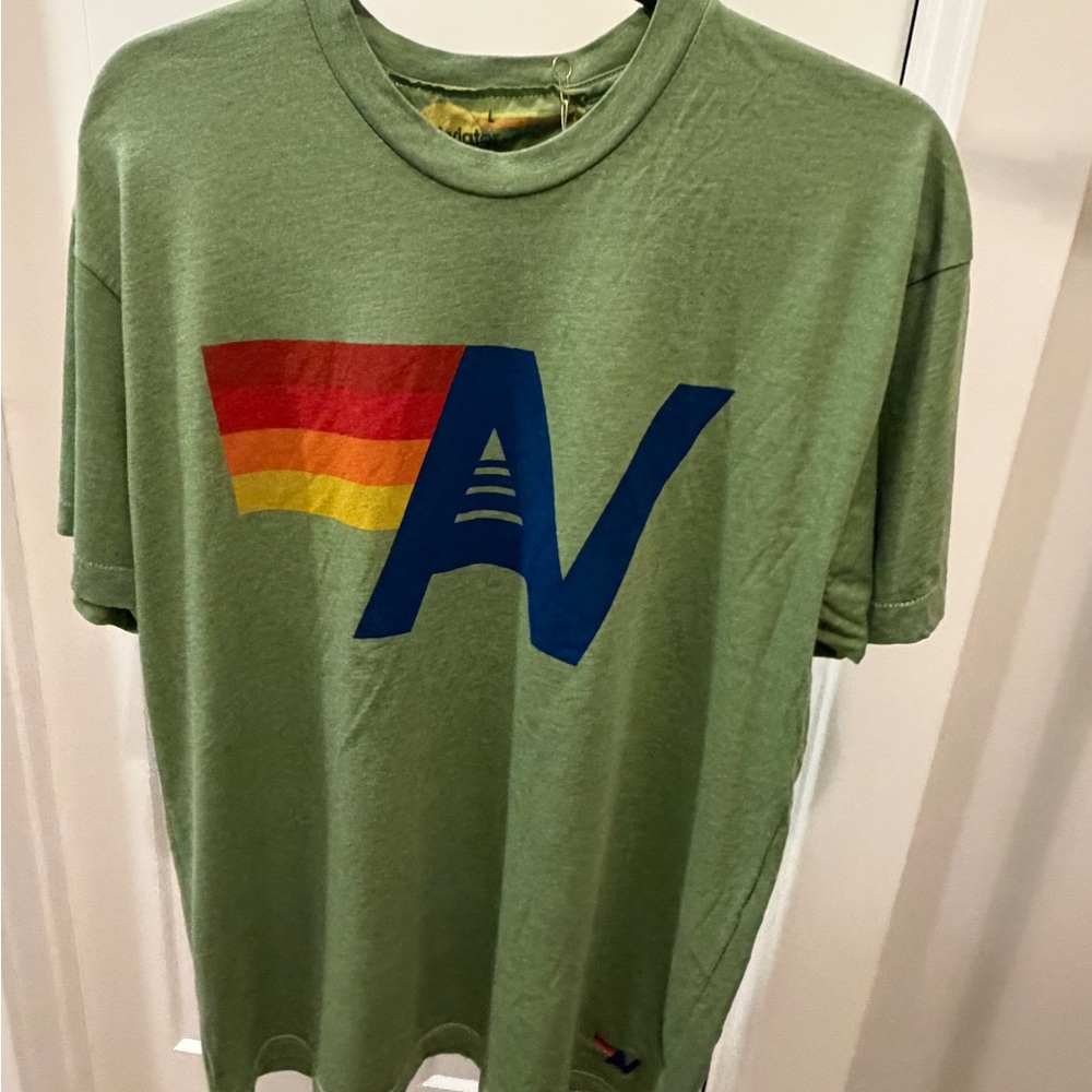 Aviator Nation Olive Tee with Vibrant Logo